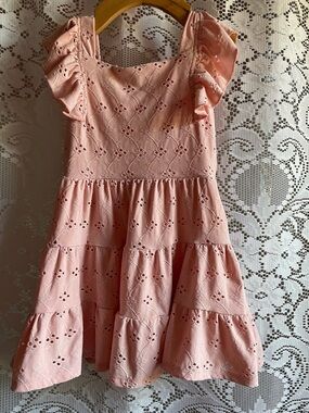 Girls' 4T Sweet Ballerina Pink Eyelet Ruffle Tiered Dress